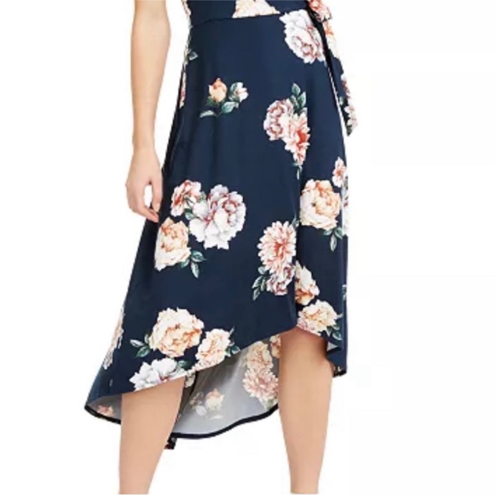 Navy Floral High Low Dress - Picture 3 of 8